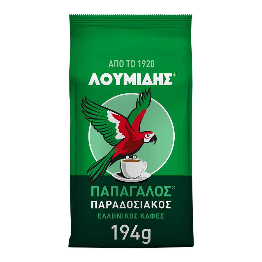a green bag with a red bird on it
